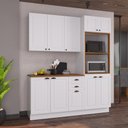 Ver imagem 1 de Armário de Cozinha Modulada Compacta Fidelitá Nara 100% MDF 3 Peças 190cm 10 Portas 2 Gavetas com