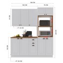 Ver imagem 4 de Armário de Cozinha Modulada Compacta Fidelitá Nara 100% MDF 3 Peças 190cm 10 Portas 2 Gavetas com