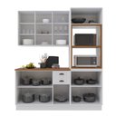 Ver imagem 3 de Armário de Cozinha Modulada Compacta Fidelitá Nara 100% MDF 3 Peças 190cm 10 Portas 2 Gavetas com