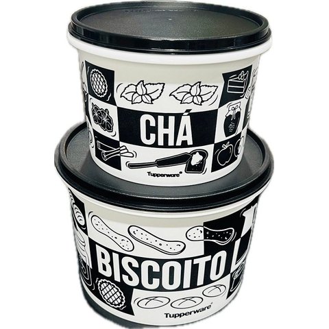 Tupperware Kit 2 Potes Biscoito e Chá Pop Box