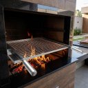 Ver imagem 1 de Grelha Americana em Inox Churrasco com Chapa P/ Queijo e Legumes 50 Cm