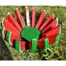 Fruteira artesanal redonda tema melancia madeira reforçada - 4