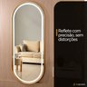 Espelho Jateado com Led Quente/frio Grande Corpo Inteiro com Moldura Oval 170x70cm Luxo Dourado - 3