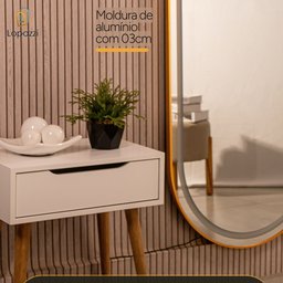 Espelho Jateado com Led Quente/frio Grande Corpo Inteiro com Moldura Oval 170x70cm Luxo Dourado - 4