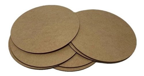 Grupo Com 50Unid Redondo Base Mdf Nova Decor Jogo De Souplat De Madeira Mdf Multiuso - 5