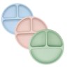 Prato de Silicone Bebê Infantil com Divisórias e Ventosa Silicone Rosa - 4