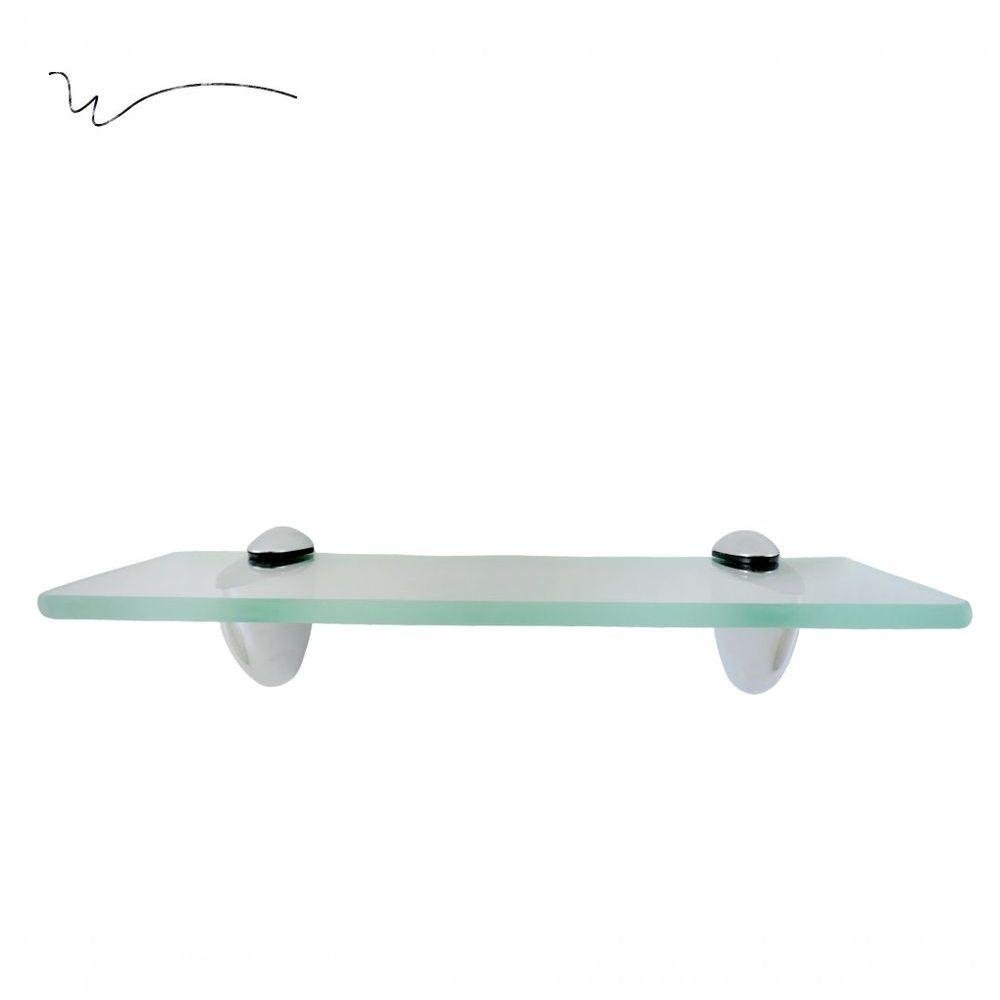 Prateleiras de Vidro Transparente 30x10 com Suporte Metal - 1