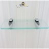 Prateleiras de Vidro Transparente 30x10 com Suporte Metal - 2