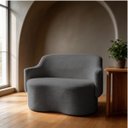 Ver imagem 1 de Namoradeira 2 Lugares Orgânica Decorativa Elegante Estofada Redonda Design Moderno Sala Estar