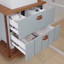 Ver imagem 6 de Armário Gabinete Banheiro C/ 2 Gavetas Prateleira Espelheira Pistache