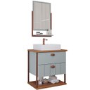 Ver imagem 1 de Armário Gabinete Banheiro C/ 2 Gavetas Prateleira Espelheira Pistache