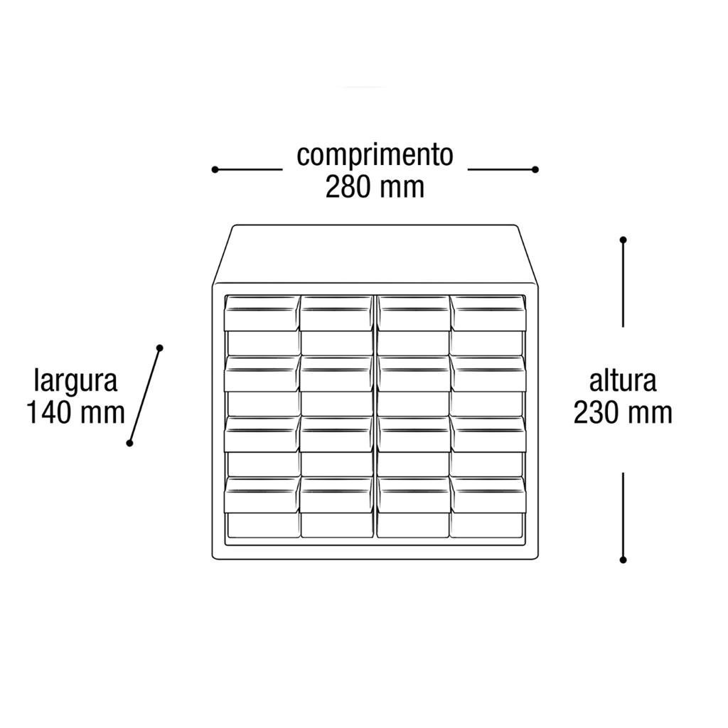 2 Organizador Multiuso Mini Caixa 16 Gavetas Gaveteiro 7000 - 4