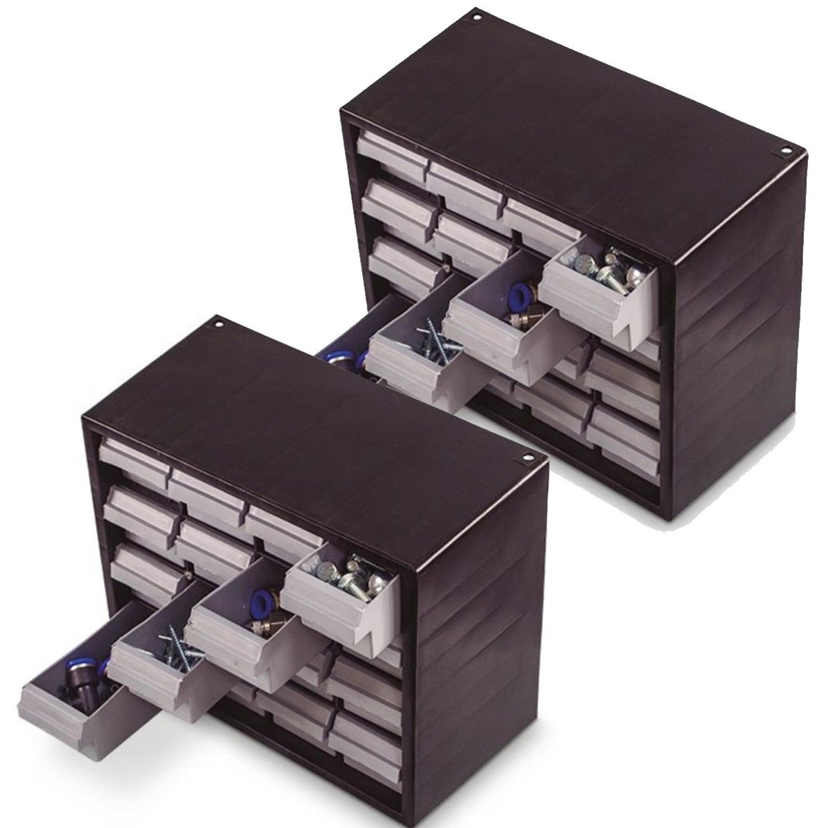 2 Organizador Multiuso Mini Caixa 16 Gavetas Gaveteiro 7000 - 1