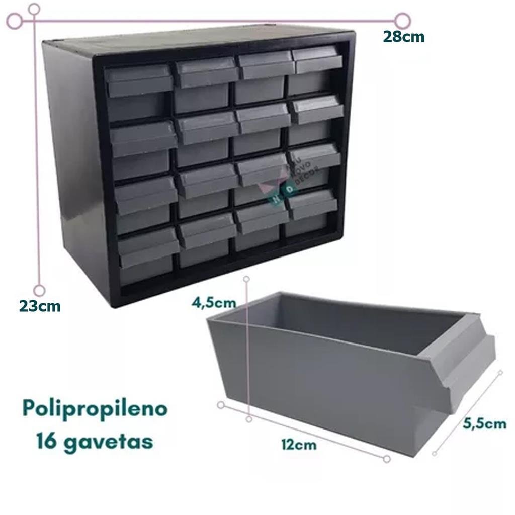 2 Organizador Multiuso Mini Caixa 16 Gavetas Gaveteiro 7000 - 2