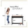 Conjunto de Escritório Smart 9 Livreiro 1 Buffet e 10 Mesas 90cm - Preto e Cedro - 2