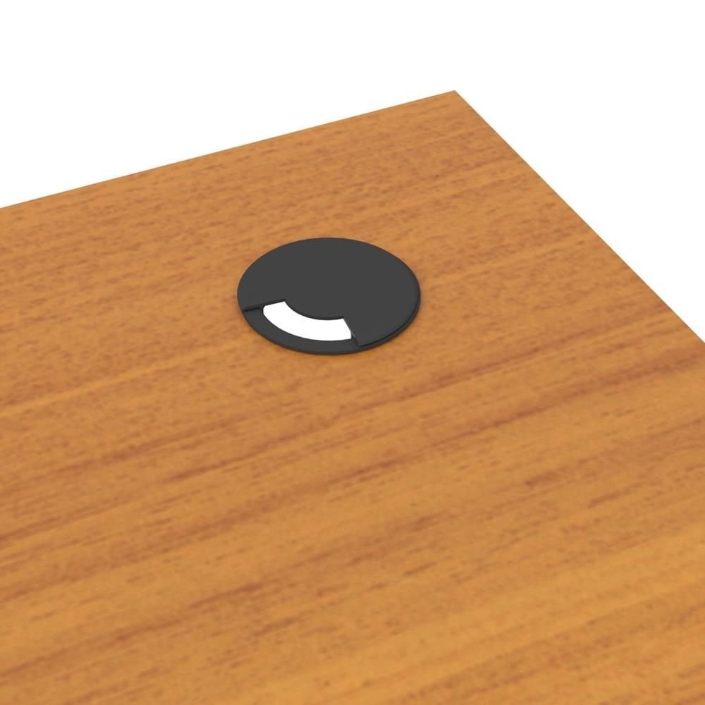 Conjunto de Escritório Smart 9 Livreiro 1 Buffet e 10 Mesas 90cm - Preto e Cedro - 6