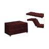 Cama Puff Solteiro Dobrável Recamier Suede Marsala - 1