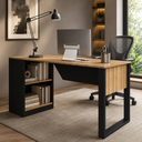 Ver imagem 3 de Mesa para Escritório 160cm ME4182 Amêndoa/Preto - Tecnomobili