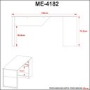 Ver imagem 4 de Mesa para Escritorio Escrivaninha com Estante Lateral 2 Prateleiras 160cm Amendoa/Preto