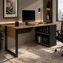 Ver imagem 1 de Mesa para Escritório 160cm ME4182 Amêndoa/Preto - Tecnomobili