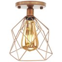 Ver imagem 4 de 2 Lustre Teto Plafon + 2 Lâmpada Led St64 Industrial Aramado Cálice Retrô Luminária Vintage - Cobre 