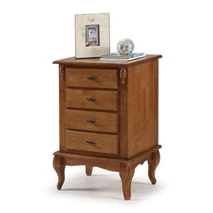 Mesa de Cabeceira 4 Gavetas Imbuia Verniz