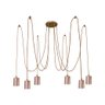 LUSTRE PENDENTE UNO ARANHA 6LAMP E27 BRONZE MATE - 3128/6 T BZM - 1