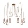 LUSTRE PENDENTE UNO ARANHA 6LAMP E27 BRONZE MATE - 3128/6 T BZM - 2