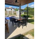 Ver imagem 3 de Jogo de Mesa Madeira e 6 Cadeiras Tela Sling e Alumínio