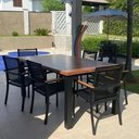 Ver imagem 1 de Jogo de Mesa Madeira e 6 Cadeiras Tela Sling e Alumínio