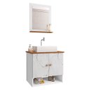 Ver imagem 1 de Gabinete Arm Banheiro Deli 2 Portas com Cuba Torino Branca Branco/carrara/nature