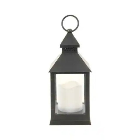Lanterna Preta Decorativa com Led 23cm - 1092465 - Cromus