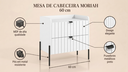 Ver imagem 2 de Mesa de Cabeceira Moriah 60cm Branco MDF Estilo Industrial com Pés de Aço Preto com 2 Gavetas
