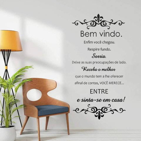 Adesivo de Parede Frase Bem Vindo-Medio 65x153cm