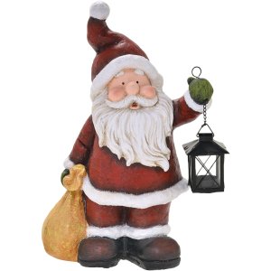 Enfeite Estatueta Natalino Papai Noel em Porcelana Natal 45cm
