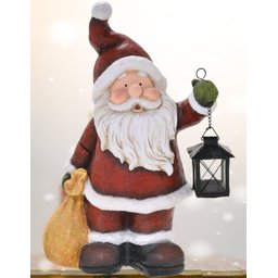 Enfeite Estatueta Natalino Papai Noel em Porcelana Natal 45cm - 2