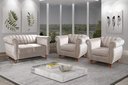 Ver imagem 7 de Conjunto Realeza Sofá com Poltronas Chesterfield Decoração Sala Recepção - Suede Bege Claro