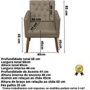 Ver imagem 2 de Kit Clássico 2 Poltronas Cadeira para Sala de Espera Resistente Recepção Pés de Madeira