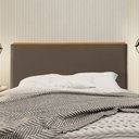 Ver imagem 1 de Cabeceira Cama Box King 1,93m Estofada Detalhe em Madeira Java Veludo Marrom
