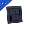 Kit Espelhos Tomadas Duplo Chanf 2 Usb 9.0a 1 Interruptor:preto - 1