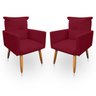 Kit 2 Poltrona Decorativa Duda para Sala e Quarto Suede Vermelho- Jylcrom - 1