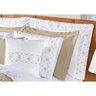 Enxoval Edredom 100% Algodão Bordado com Almofadas Damasco Queen 11 Pecas - Branco-bege - 3
