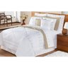 Enxoval Edredom 100% Algodão Bordado com Almofadas Damasco Queen 11 Pecas - Branco-bege - 4