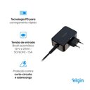Ver imagem 4 de Fonte para Notebook Tipo C 65W Bivolt Automatica Fast Charger Pd USB Elgin