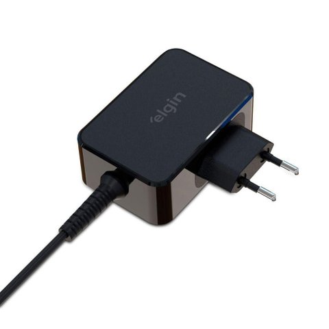 Fonte para Notebook Tipo C 65W Bivolt Automatica Fast Charger Pd USB Elgin