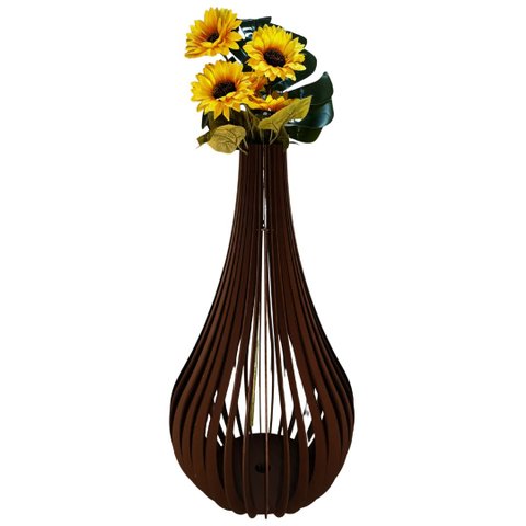 Vaso de Chão Decorativo Grande Capadócia Mdf:preto/60x30cm