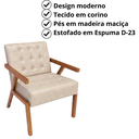 Ver imagem 6 de Kit 2 Poltrona Zarah Corino Moderno Sala de Estar Escritório:bege