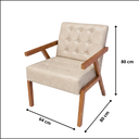 Ver imagem 2 de Kit 2 Poltrona Zarah Corino Moderno Sala de Estar Escritório:bege