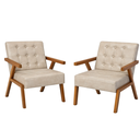 Ver imagem 1 de Kit 2 Poltrona Zarah Corino Moderno Sala de Estar Escritório:bege
