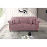 Sofá 2 Lugares 1,60 M Veludo Lilás Com Pés De Madeira E 2 Almofadas Antibes Zahav Estofados - 1